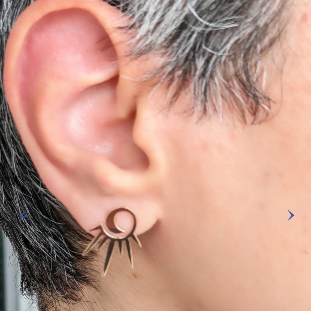 18k Yellow Gold Shining Star Earrings